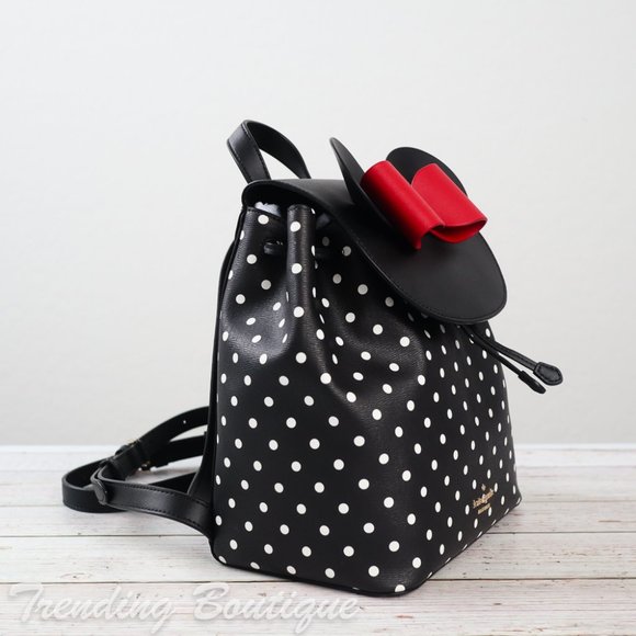 NWT Disney x Kate Spade New York Minnie Mouse Backpack in Black Multi - Picture 4 of 13